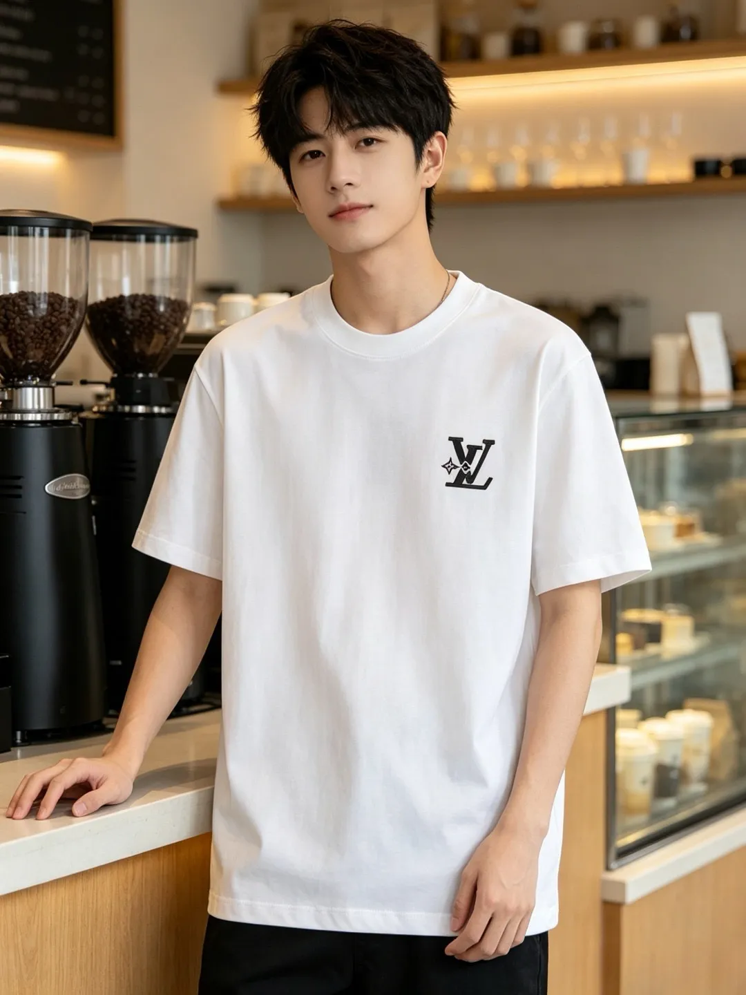 Louis Vuitton/Louis Vuitton star small label LV embroidered logo short sleeves